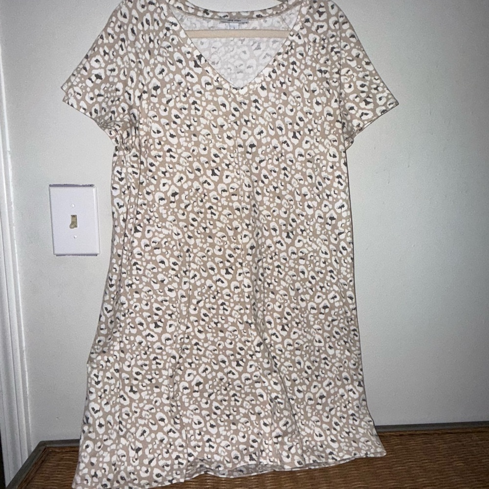 Nine West Beige Leopard Mini Dress